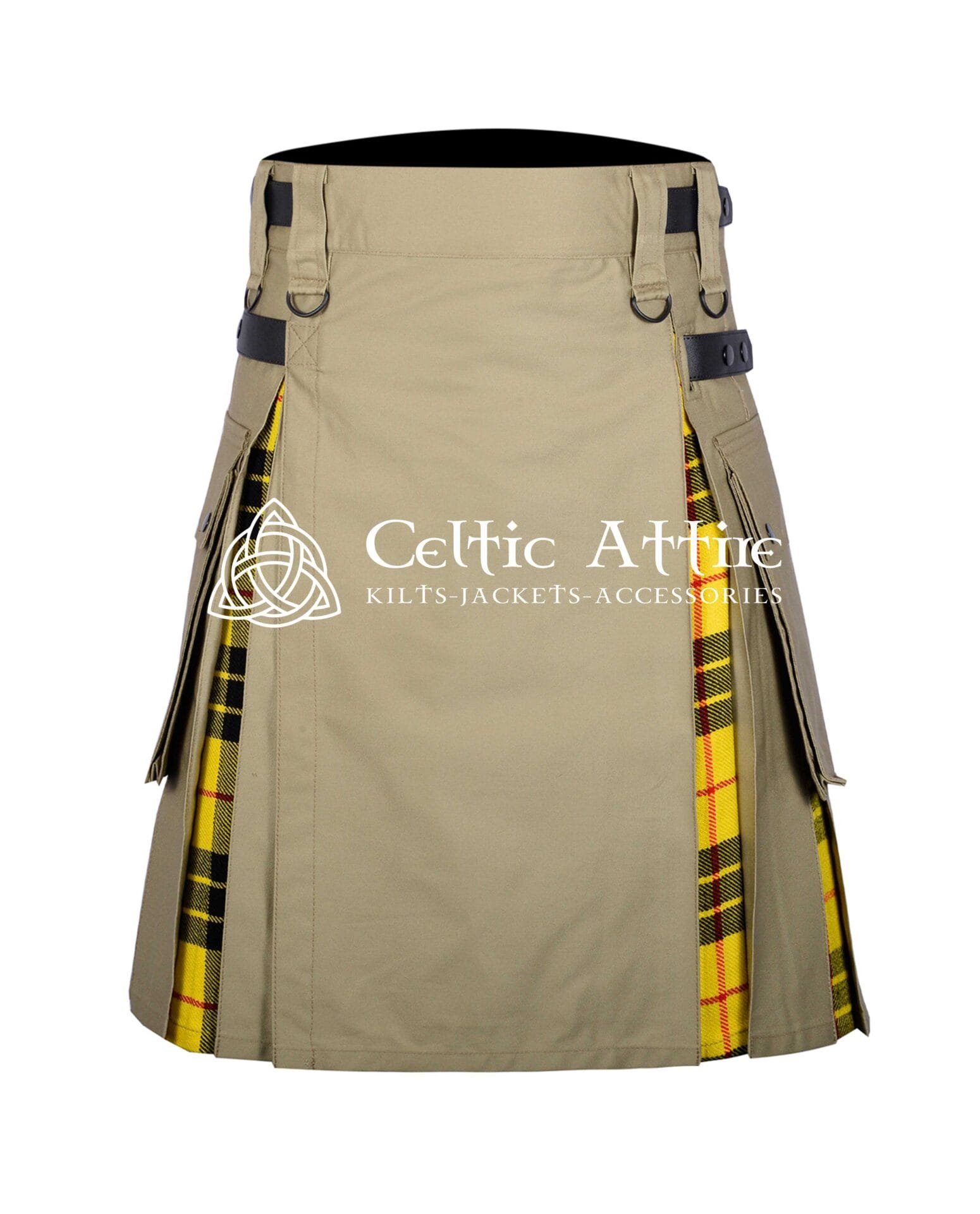 Khaki Cotton Macleod of Lewis Tartan Hybrid Kilt