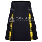 Black Cotton Macleod of Lewis Hybrid Kilt