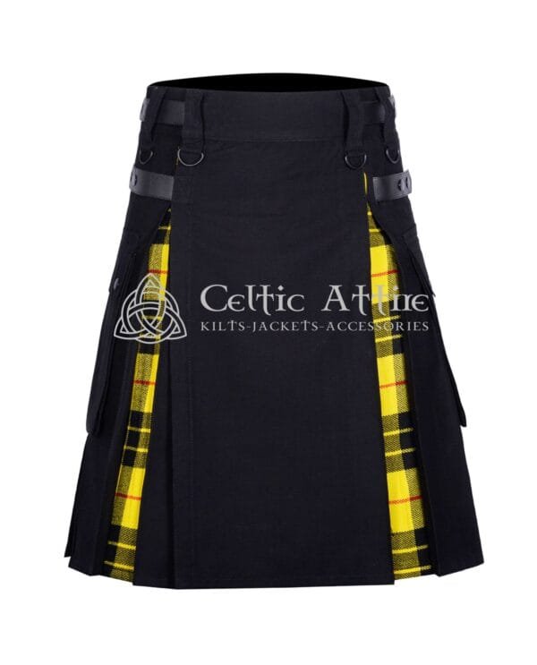 Black Cotton Macleod of Lewis Hybrid Kilt