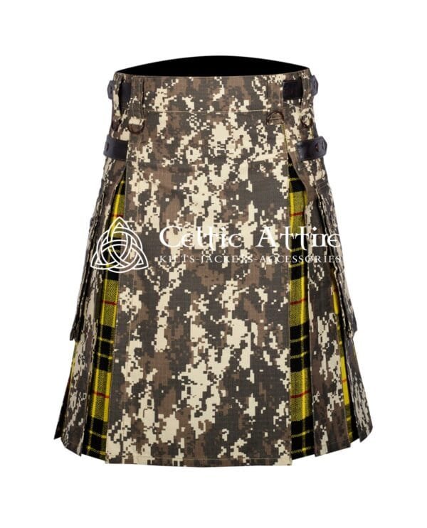 Digital Camo Cotton Macleod of Lewis Tartan Hybrid Kilt