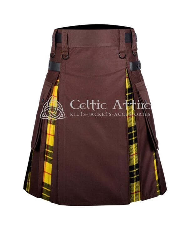 Brown Cotton Macleod of Lewis Tartan Hybrid Kilt