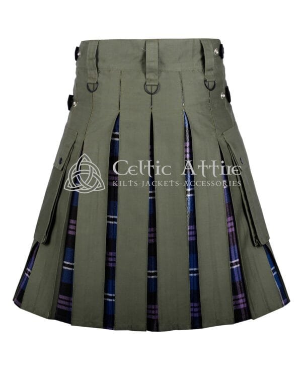 Olive Cotton Heritage of Scotland Tartan Hybrid Kilt - Image 2