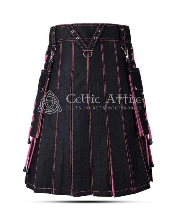 Pink Black Hybrid Kilt - Image 4