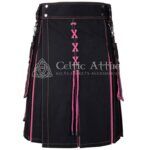 Pink Black Hybrid Kilt