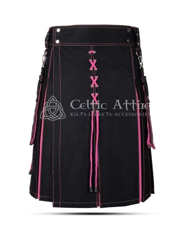 Pink Black Hybrid Kilt