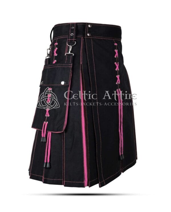 Pink Black Hybrid Kilt - Image 3