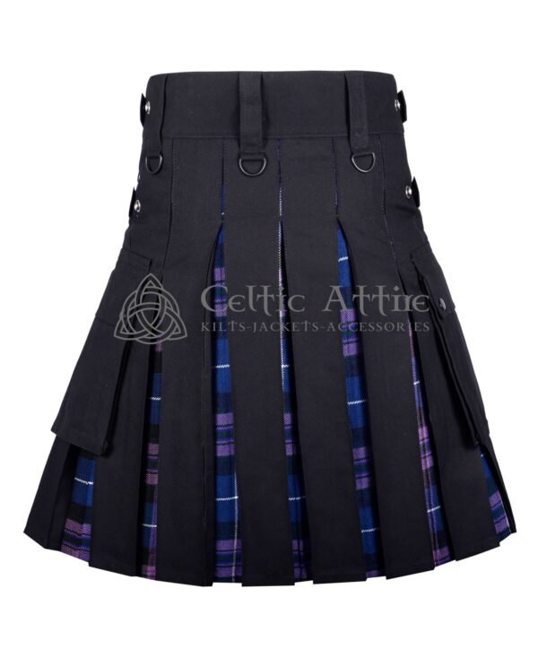 Black Cotton Pride of Scotland Tartan Hybrid Kilt - Image 4