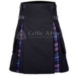 Black Cotton Pride of Scotland Tartan Hybrid Kilt