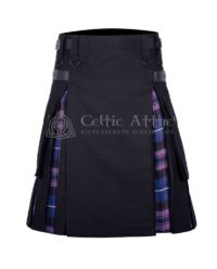 Black Cotton Pride of Scotland Tartan Hybrid Kilt