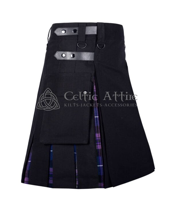 Black Cotton Pride of Scotland Tartan Hybrid Kilt - Image 2