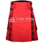 Red Cotton Wallace Tartan Hybrid Utility Kilt
