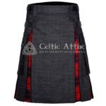 Black Cotton Scottish Rose Hybrid Utility Kilt