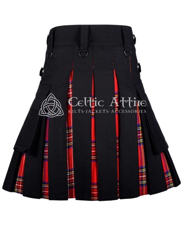 Black Cotton Stewart Royal Tartan Hybrid Kilt - Image 2