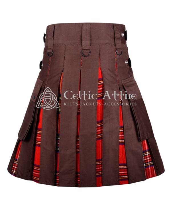 Brown Cotton Stewart Royal Tartan Hybrid Utility Kilt - Image 2