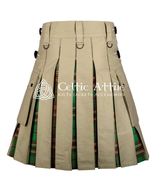 Khaki Cotton Tara Murphy Tartan Hybrid Utility Kilt - Image 2