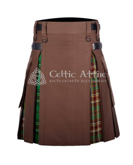 Brown Cotton Tara Murphy Tartan Hybrid Kilt