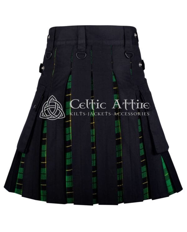 Black Cotton Wallace Hunting Hybrid Utility Kilt - Image 3