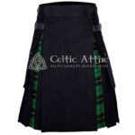 Black Cotton Wallace Hunting Hybrid Utility Kilt