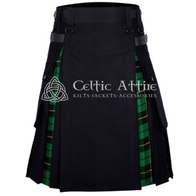 Black Cotton Wallace Hunting Hybrid Utility Kilt