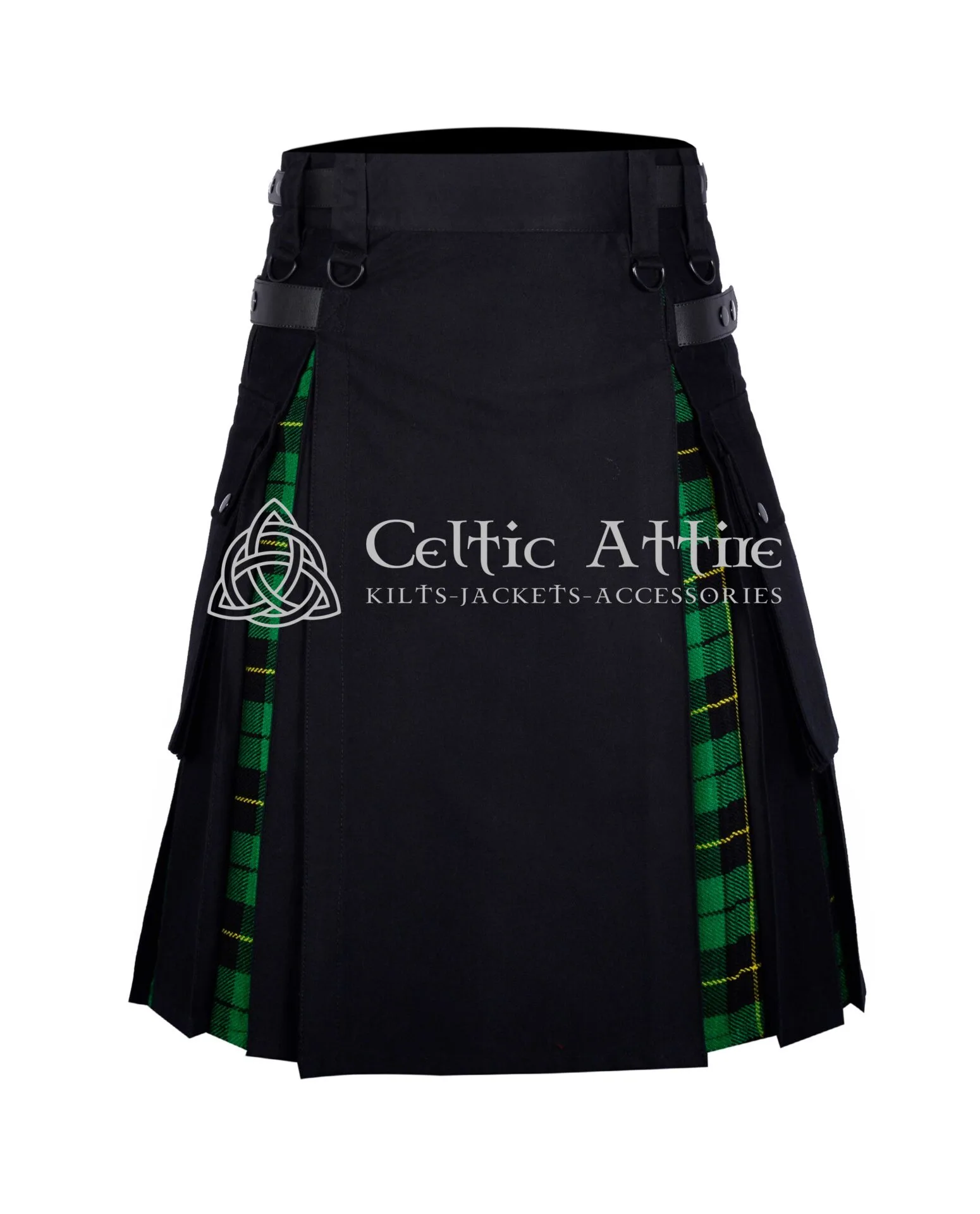 Black Cotton Wallace Hunting Hybrid Utility Kilt