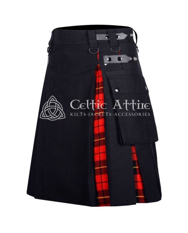 Black Cotton Wallace Hybrid Utility Kilt - Image 2