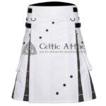 White Cotton Mackenzie Weathered Tartan Hybrid Kilt