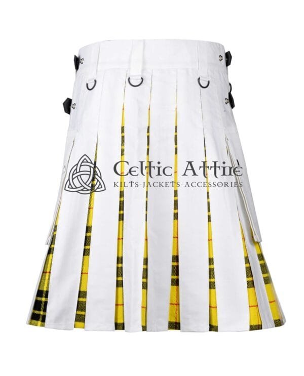 White Cotton Macleod Tartan Hybrid Utility Kilt - Image 4