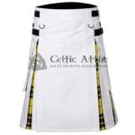 White Cotton Macleod Tartan Hybrid Utility Kilt