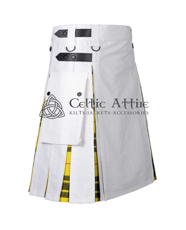 White Cotton Macleod Tartan Hybrid Utility Kilt - Image 2