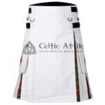 White Cotton Munro Tartan Hybrid Utility Kilt
