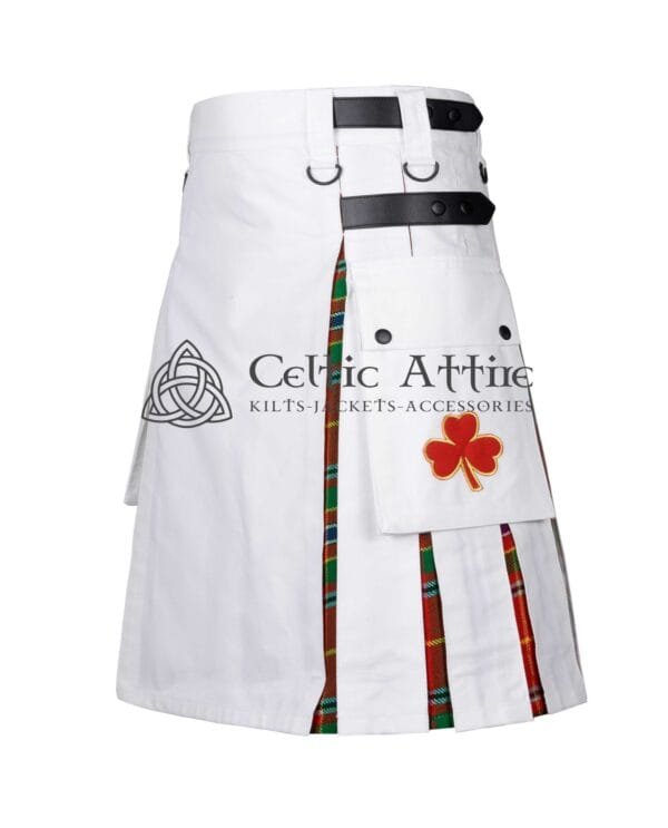 White Cotton Munro Tartan Hybrid Utility Kilt - Image 2