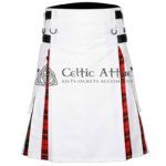 White Cotton Wallace Tartan Hybrid Utility Kilt