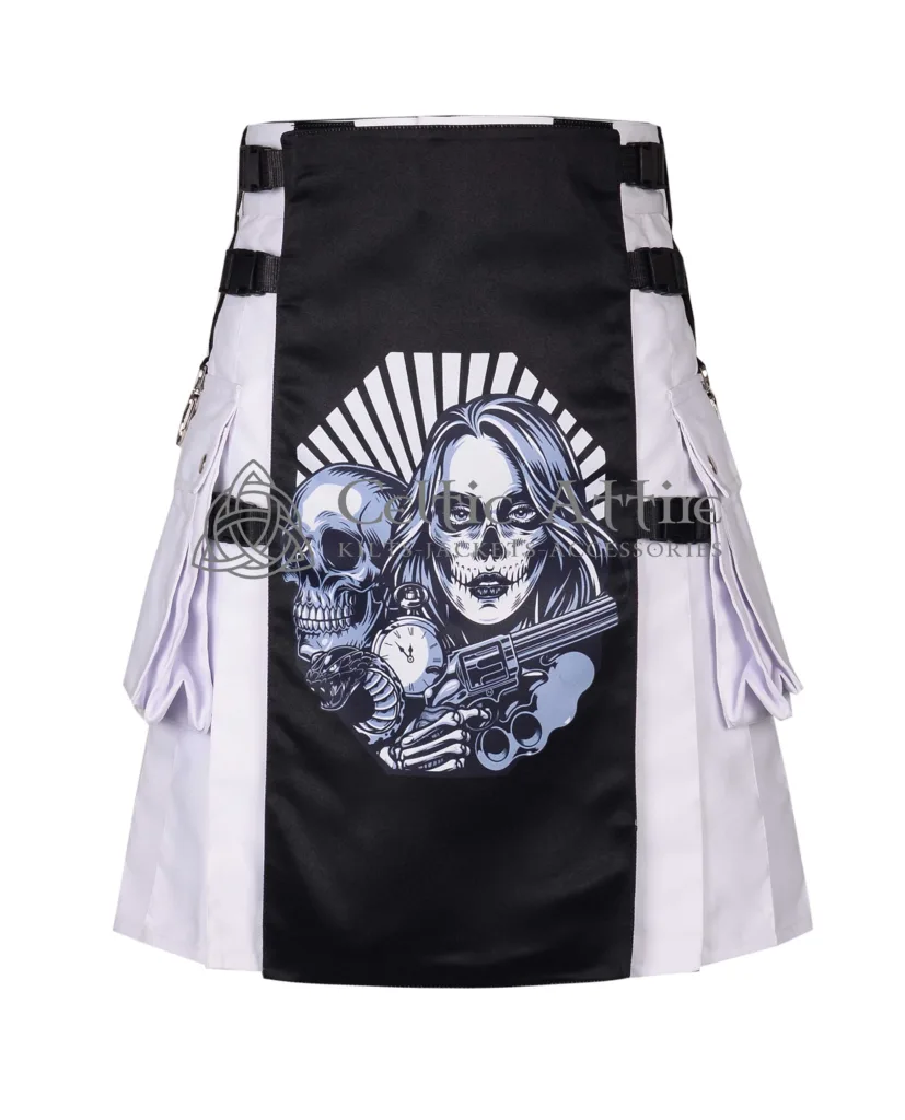 Angel of Death White Black Kilt