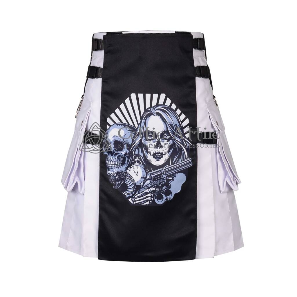 Angel of Death White Black Kilt