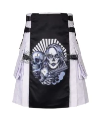 Angel of Death White Black Kilt