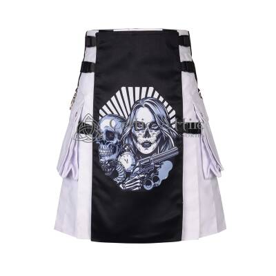 Angel of Death White Black Kilt
