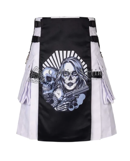 Angel of Death White Black Kilt