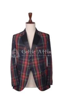 Black Stewart Tartan Scottish Jacket