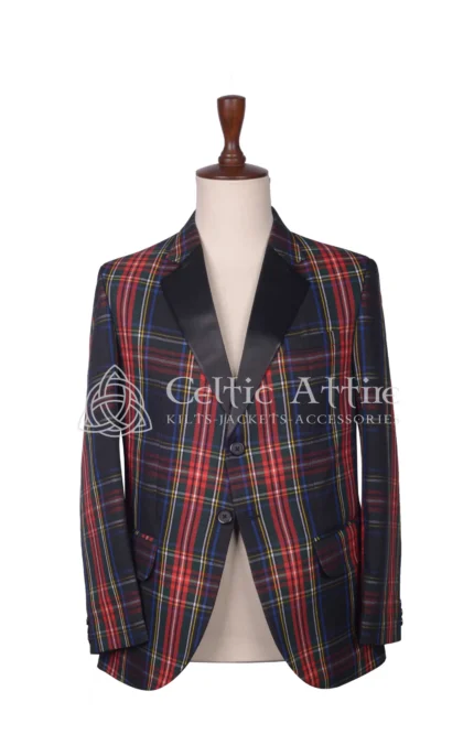 Black Stewart Tartan Scottish Jacket