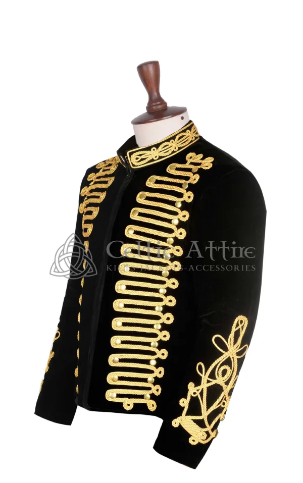 Black Velvet Military Gold Braided Jacket - Image 2