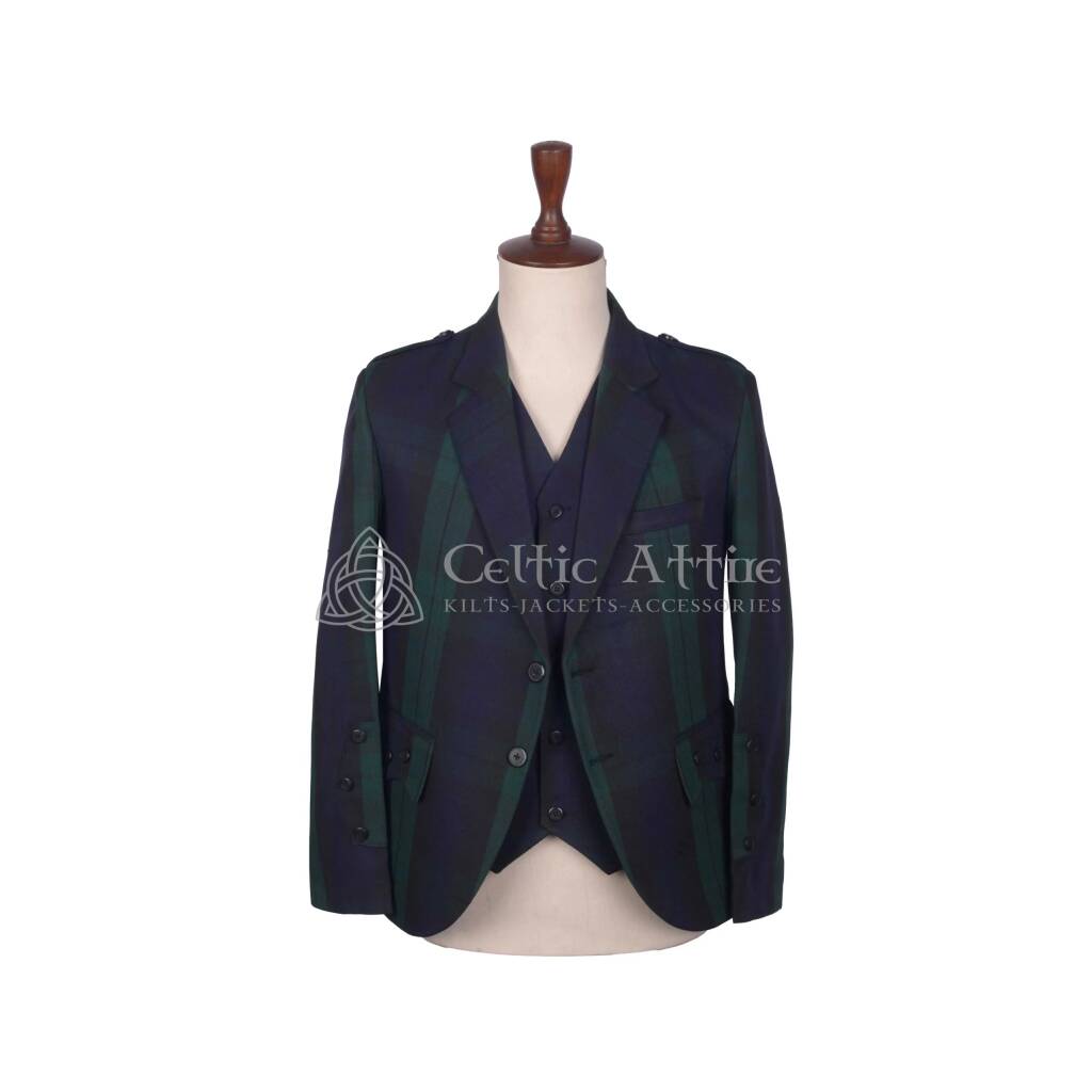 Black Watch Tartan Argyll Jacket and Waistcoat
