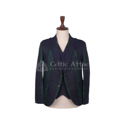 Black Watch Tartan Argyll Jacket and Waistcoat