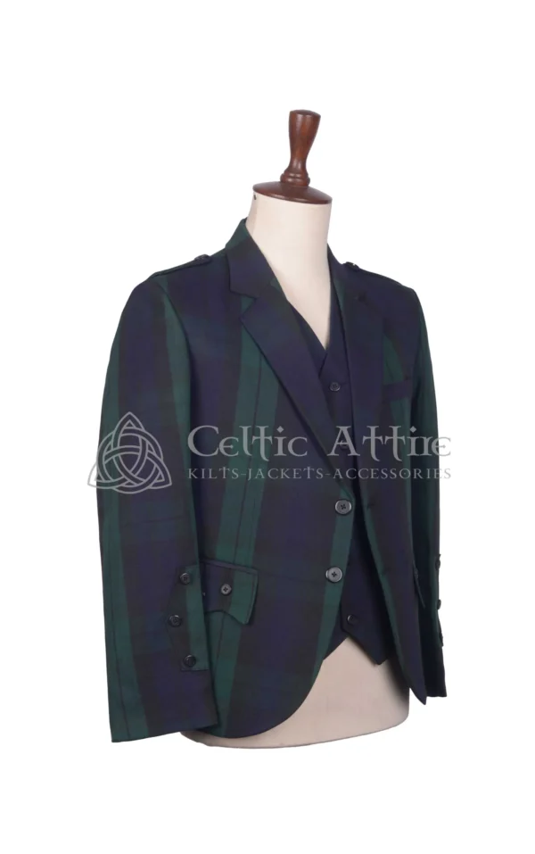 Black Watch Tartan Argyll Jacket and Waistcoat - Image 2