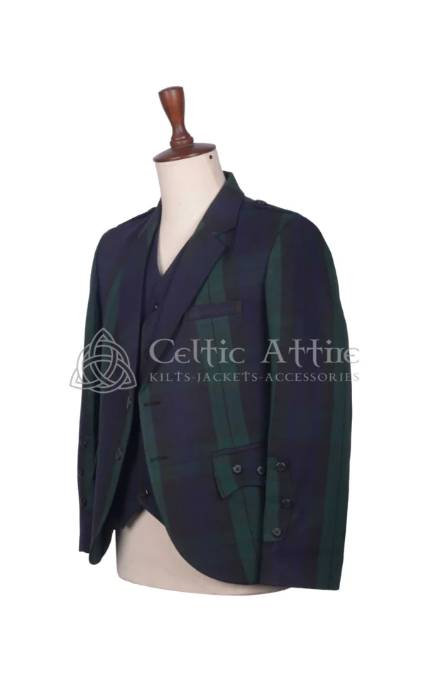 Black Watch Tartan Argyll Jacket and Waistcoat - Image 3