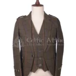 Brown Plaid Wool Argyll Jacket and Waistcoat