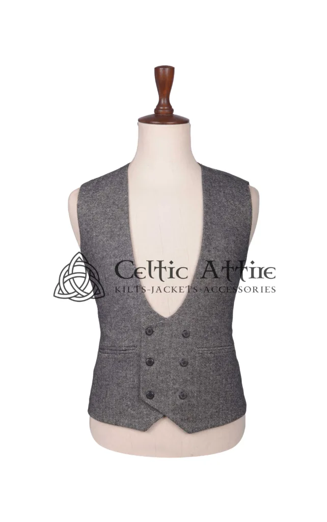 Brown Tweed Double Breasted Kilt Waistcoat