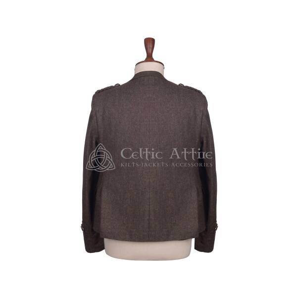 Brown Tweed Wool Argyll Jacket and Waistcoat - Image 4