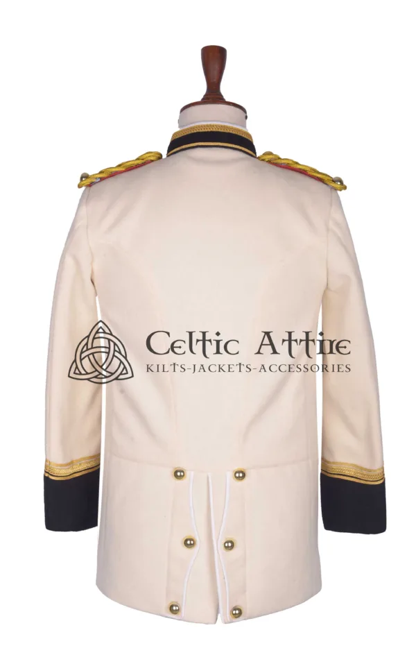 Cream Wool Military Doublet Jacket - Image 4