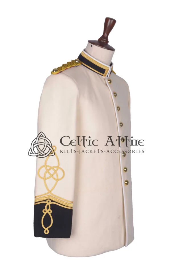 Cream Wool Military Doublet Jacket - Image 2