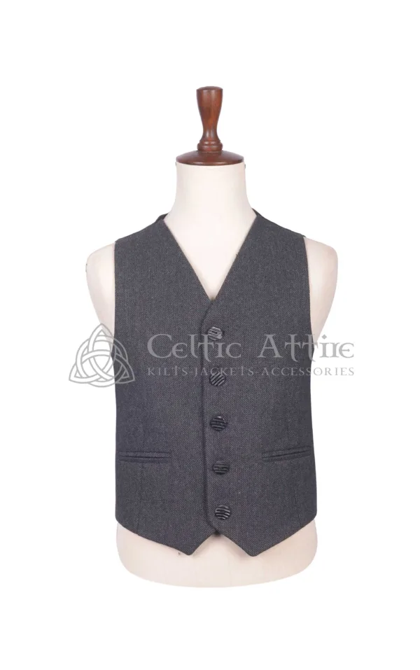 Gray Tweed Wool Argyll Jacket and Waistcoat - Image 5